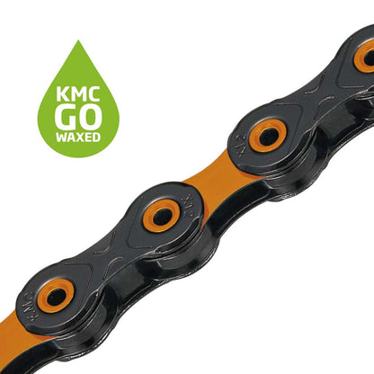 Catena 12V KMC DLC12 Waxed Nero/Arancione Cerato