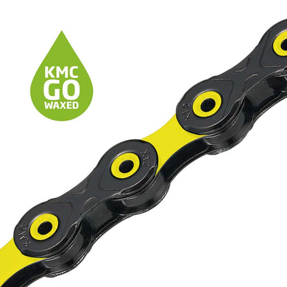 Catena 12V KMC DLC12 Waxed Nero/Giallo Cerato