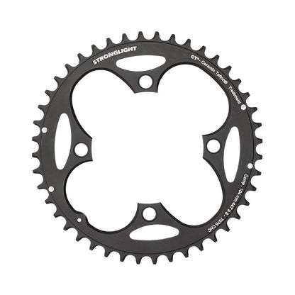 Corona esterna STRONGLIGHT CT² 9 velocità, 4 fori, 104 mm — vista della corona su sfondo bianco