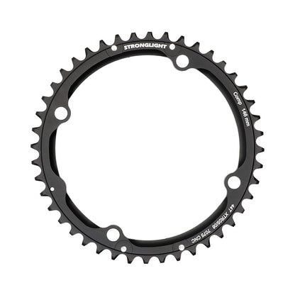 Corona esterna STRONGLIGHT SHIMANO XTR M960 9 velocità, 4 fori, 146 mm — vista della corona su sfondo bianco