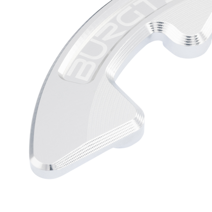 Paracorona BURGTEC per SRAM T-Type X0 argento — dettaglio dell’attacco