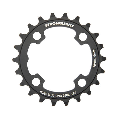 Corona interna STRONGLIGHT SHIMANO XTR M960 9 velocità, 4 fori, 64 mm — vista della corona su sfondo bianco