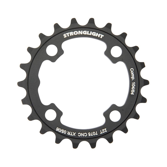 Corona interna STRONGLIGHT SHIMANO XTR M960 9 velocità, 4 fori, 64 mm — vista della corona su sfondo bianco