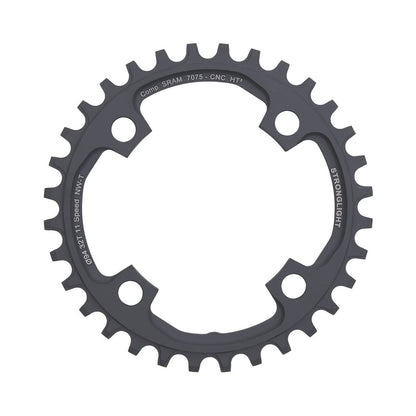 Corona monocorona STRONGLIGHT HT3 a dentatura stretta-larga Sram X01 11 velocità, 4 fori, 94 mm — vista della corona su sfondo bianco