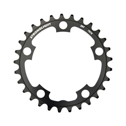 Corona intermedia STRONGLIGHT in alluminio 7075, 9 velocità, 5 fori, 94 mm — vista della corona su sfondo bianco