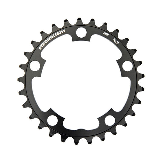 Corona intermedia STRONGLIGHT in alluminio 7075, 9 velocità, 5 fori, 94 mm — vista della corona su sfondo bianco