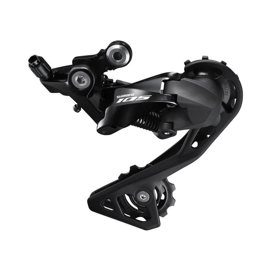 Cambio posteriore SHIMANO 105 R7000-GS 11 velocità a gabbia media, nero – vista del prodotto su sfondo bianco