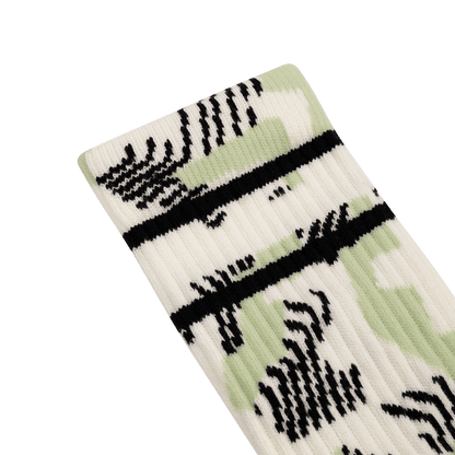 Calzine BURGTEC EVERYDAY CREW PATTERNED Bianco/Verde