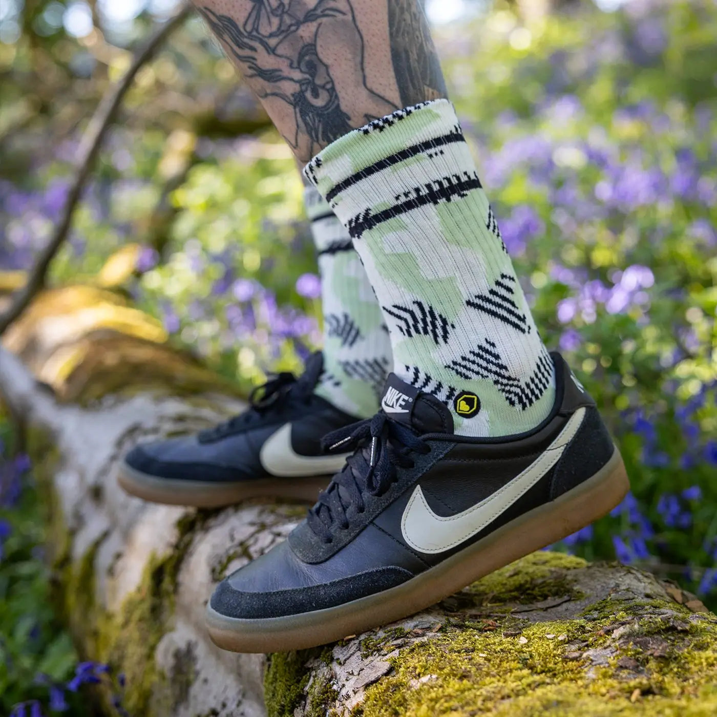 Calzini BURGTEC PATTERNED Bianco/Verde