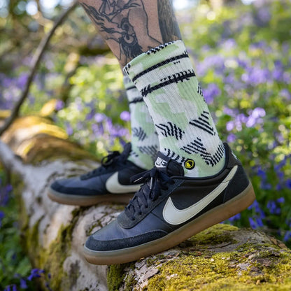 Calzine BURGTEC EVERYDAY CREW PATTERNED Bianco/Verde