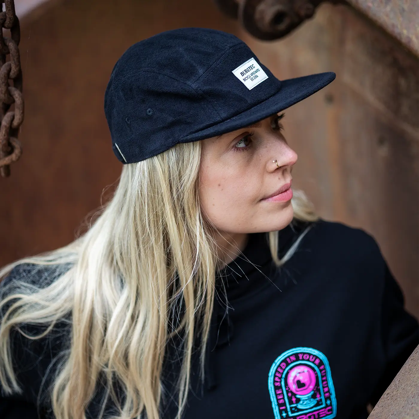 Cappellino BURGTEC ARCADE FIVE PANEL Nero