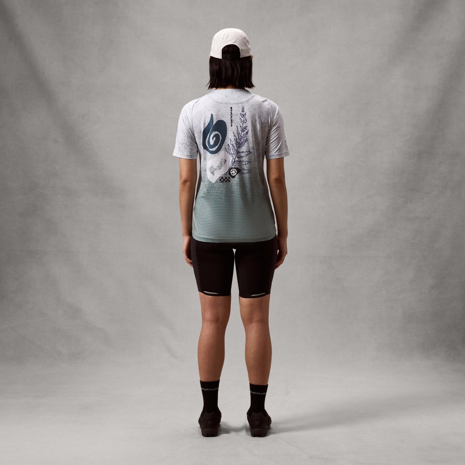 Maglia ENDURA SINGLETRACK PRINT a manica corta da donna blu aeronautico