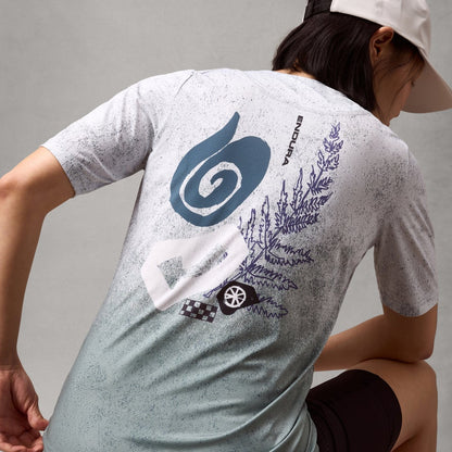 Maglia ENDURA SINGLETRACK PRINT Maniche Corte Donna Aero Blue