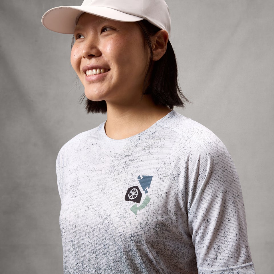 Maglia ENDURA SINGLETRACK PRINT a manica corta da donna blu aeronautico