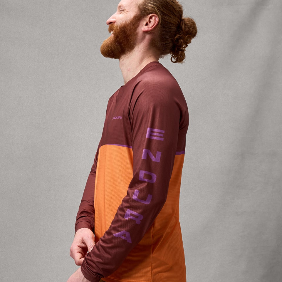 ENDURA SINGLETRACK CORE Maglia stampata a manica lunga Fine Arancione