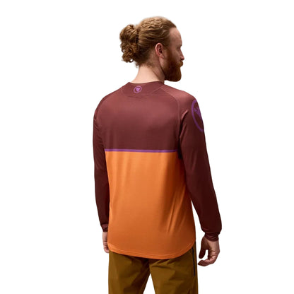 Maglia ENDURA SINGLETRACK CORE PRINTED Maniche Lunghe End Orange
