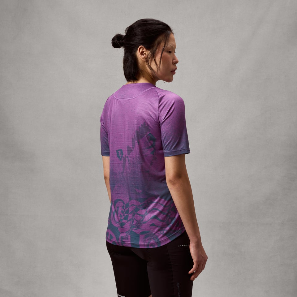 Maglia a manica corta ENDURA SINGLETRACK PRINT Donna End Viola