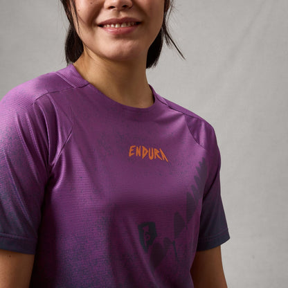Maglia ENDURA SINGLETRACK PRINT Maniche Corte Donna End Purple