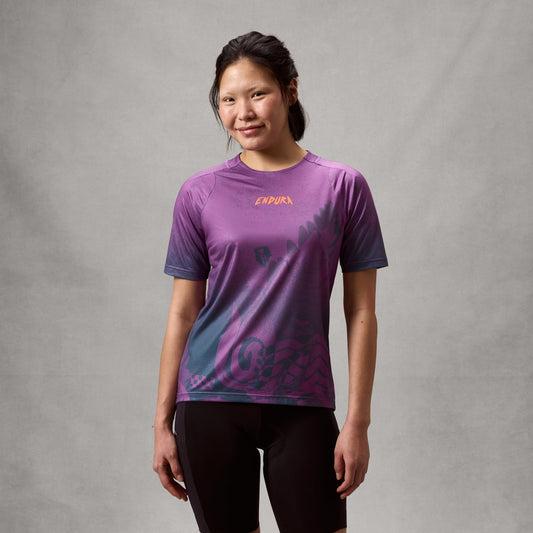Maglia a manica corta ENDURA SINGLETRACK PRINT Donna End Viola