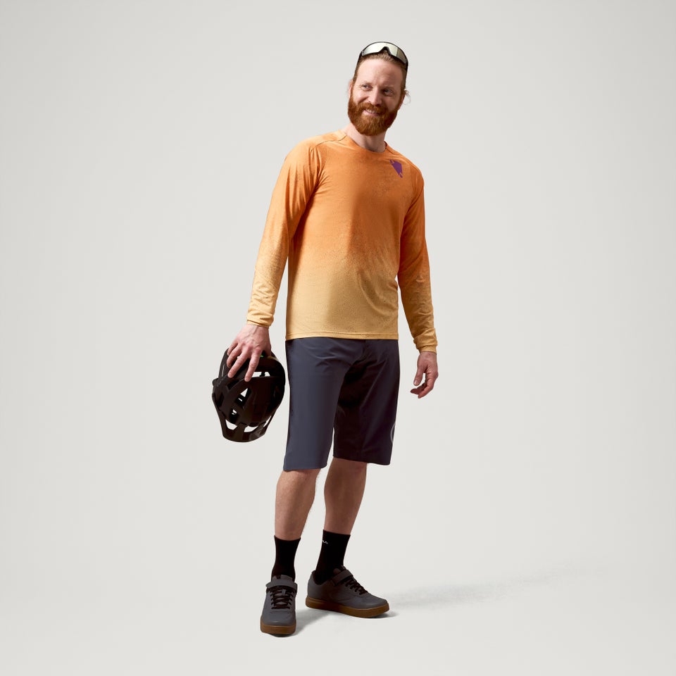 ENDURA SINGLETRACK PRINT Maglia a manica lunga Fine Arancione