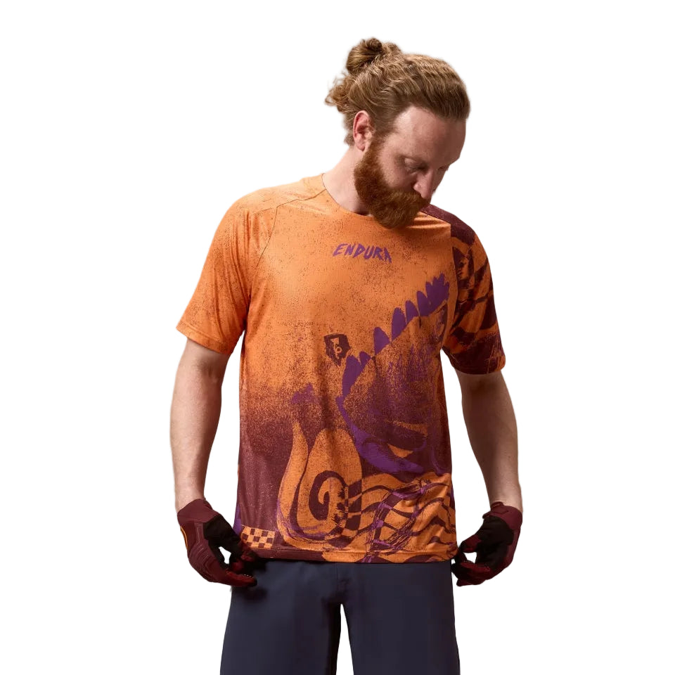 ENDURA SINGLETRACK PRINT Maglia a maniche corte Fine Arancione