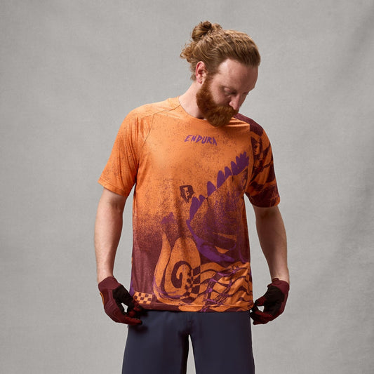 ENDURA SINGLETRACK PRINT Maglia a maniche corte Fine Arancione