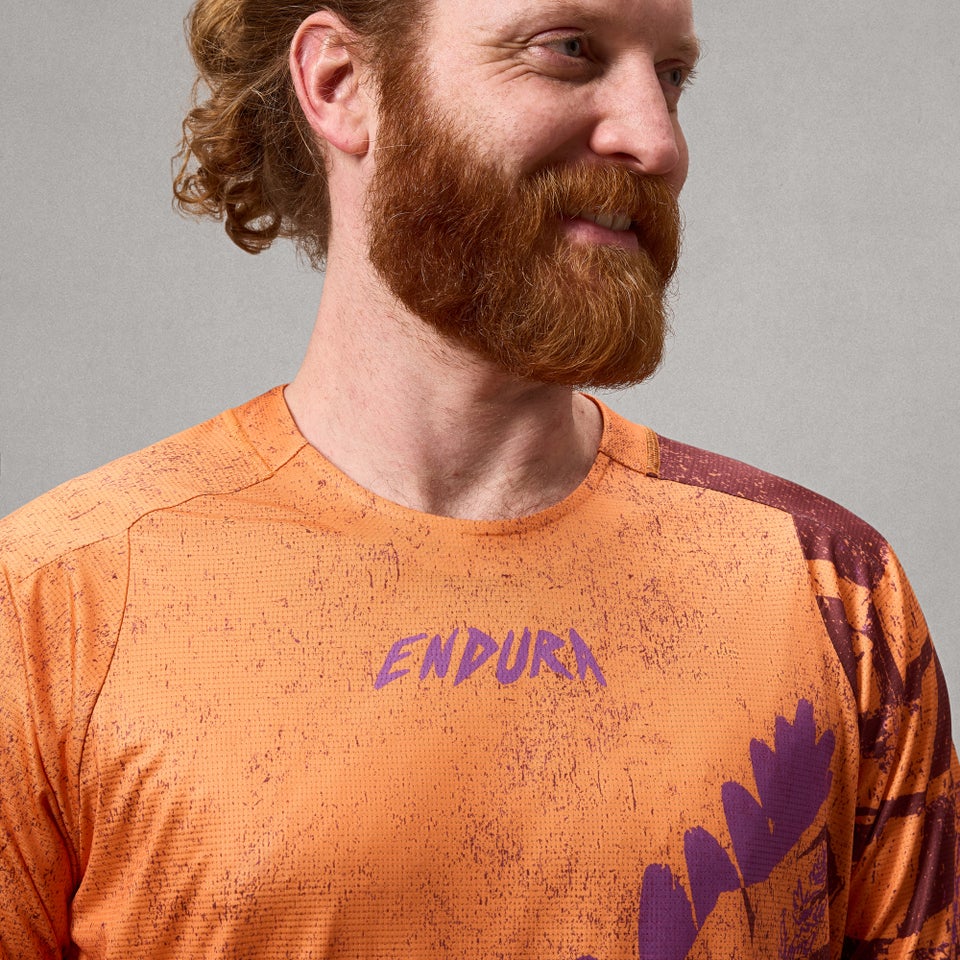 ENDURA SINGLETRACK PRINT Maglia a maniche corte Fine Arancione