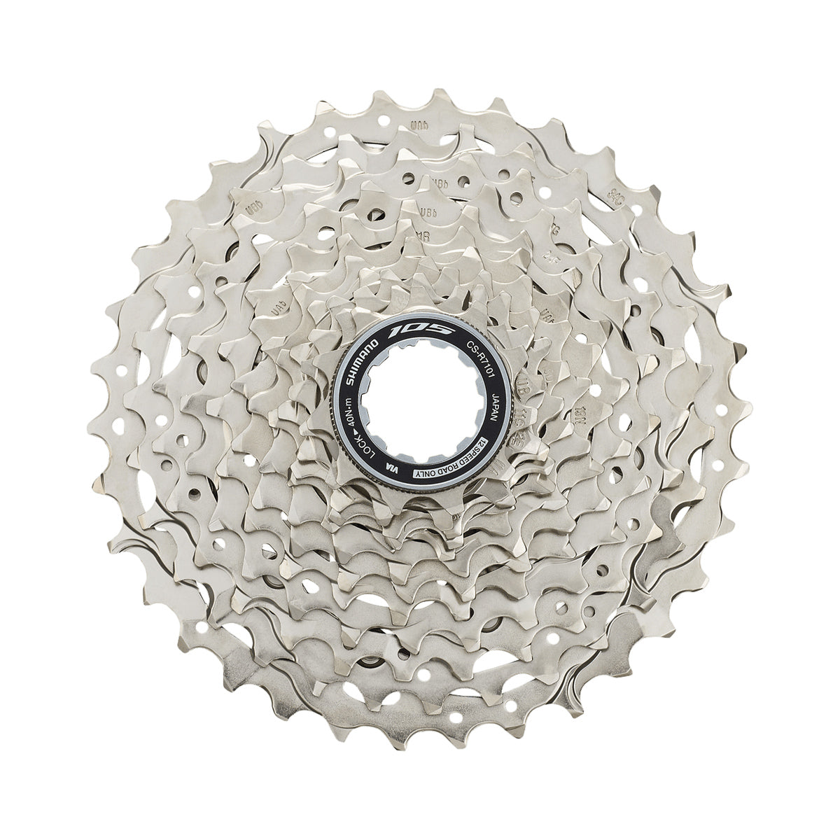 Cassetta 12 velocità SHIMANO 105 CS-R7101 – foto principale su sfondo bianco