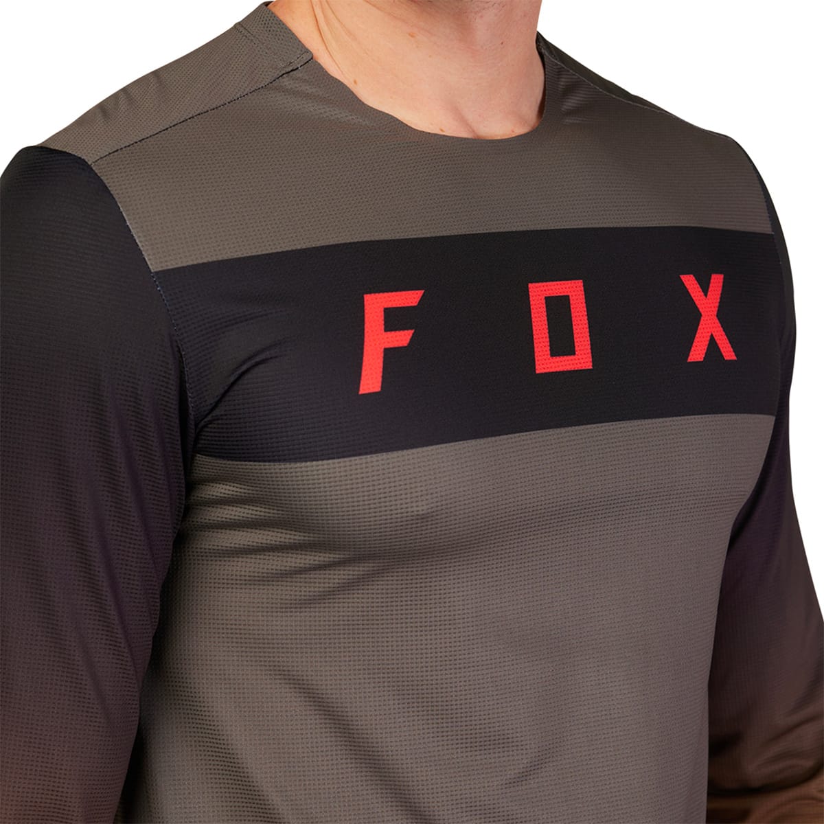 Maglia FOX FLEXAIR ARCADIA manica lunga Grigia/Marrone