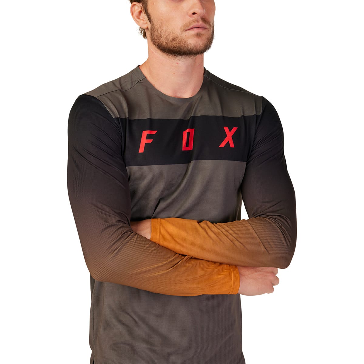 Maglia FOX FLEXAIR ARCADIA manica lunga Grigia/Marrone