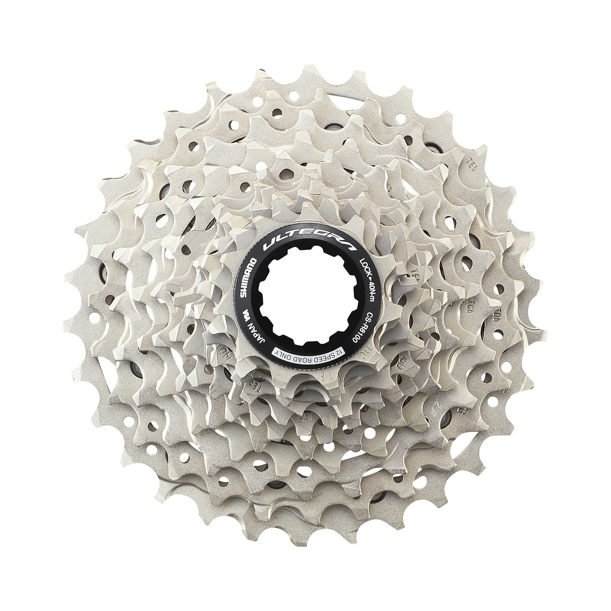 Cassetta 12 velocità SHIMANO ULTEGRA CS-R8101 – foto principale su sfondo bianco