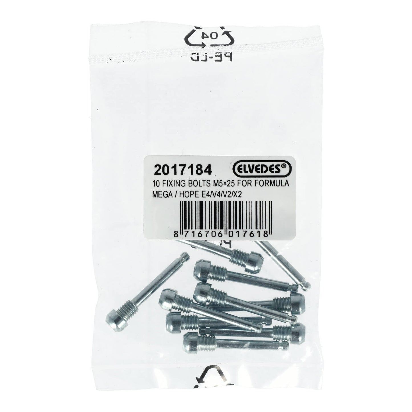 Kit di 10 viti ELVEDES M5x25 per il montaggio degli inserti Formula Mega/HOPE E4/V4/X2/V2