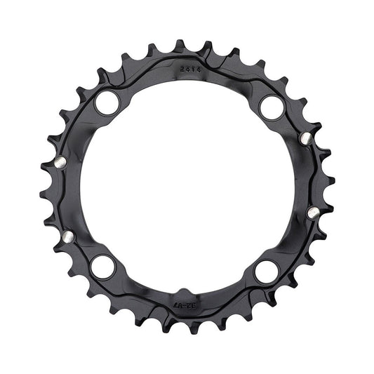 Corona intermedia TRUVATIV MTB 9 velocità a 4 fori da 104 mm — vista della corona su sfondo bianco