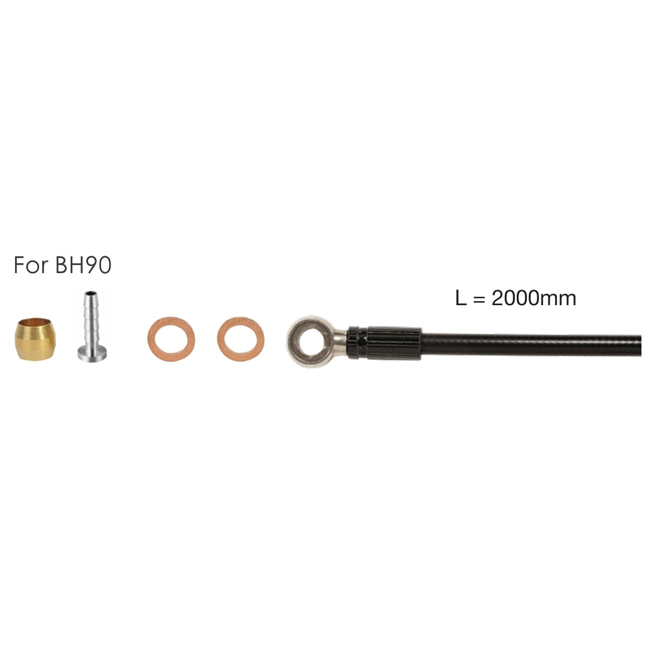 Kit tubi idro 2m ELVEDES per SHIMANO SM-BH 90+banjo+parti