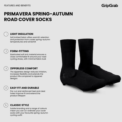 Copriscarpe GRIPGRAB PRIMAVERA SPRING AUTUMN ROAD nero