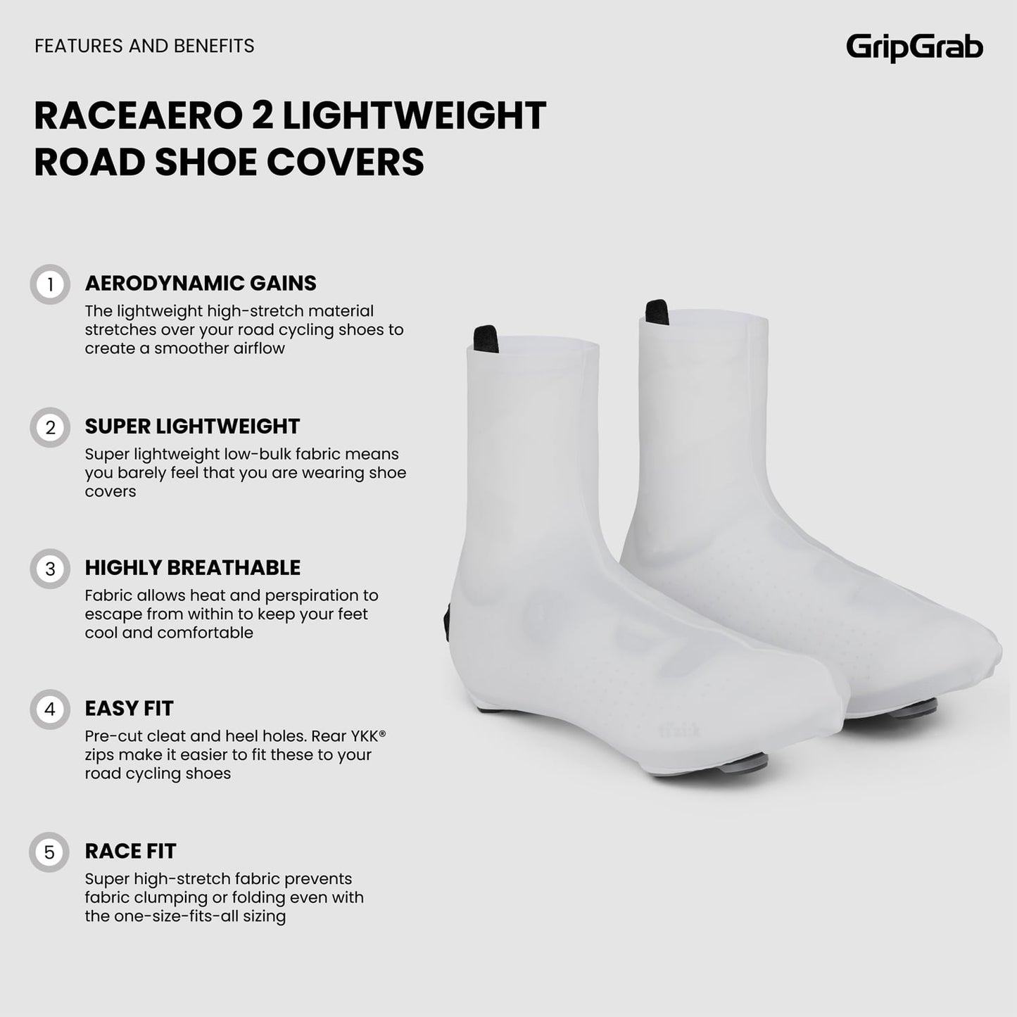 Copriscarpe GRIPGRAB RACE AERO 2 Bianco