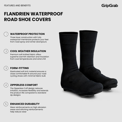 Copriscarpe GRIPGRAB FLANDRIEN WATERPROOF Nero