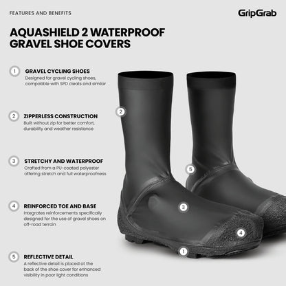 Copriscarpe GRIPGRAB AQUASHIELD 2 WATERPROOF GRAVEL Nero