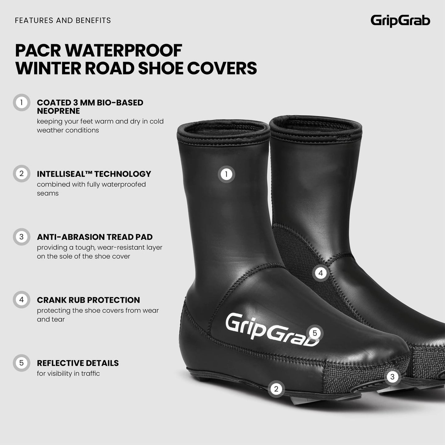 Copristivali GRIPGRAB PACR WATERPROOF ROAD Nero