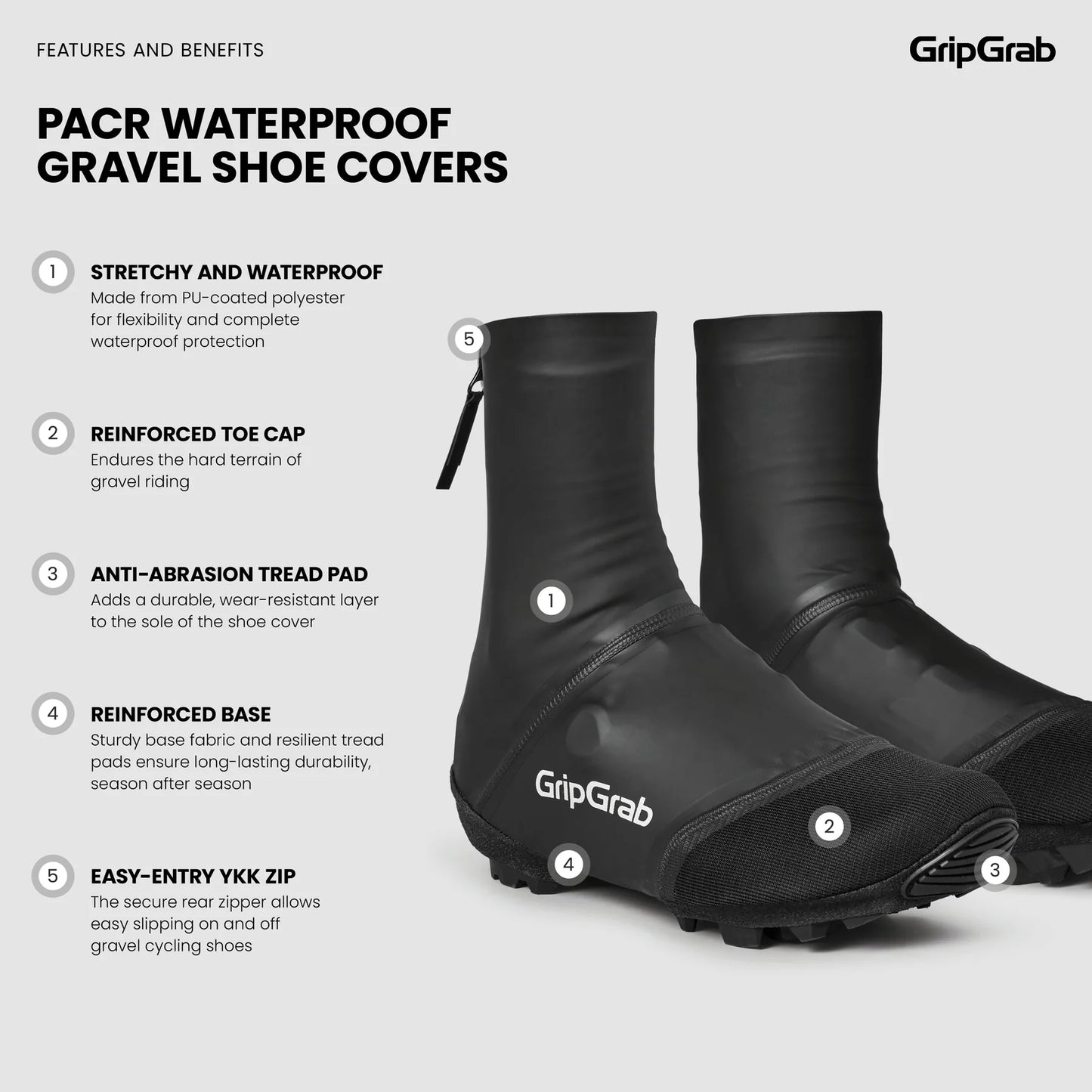 Copristivali GRIPGRAB PACR WATERPROOF GRAVEL Nero