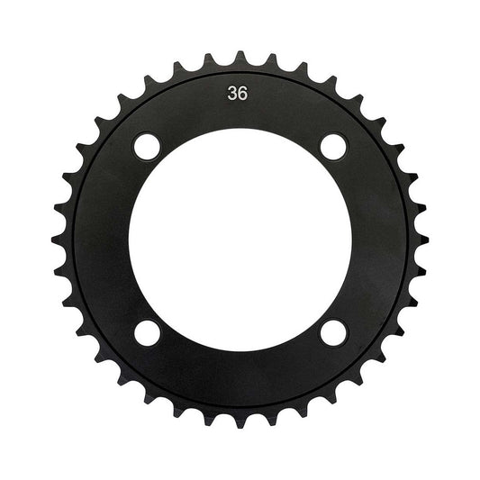 Corona monocorona TRUVATIV SS / DH 8/9 velocità a 4 fori da 104 mm — vista della corona su sfondo bianco
