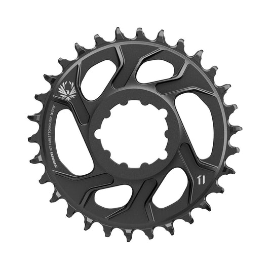 Corona monocorona SRAM X-SYNC 2 EAGLE 12 velocità ad attacco diretto, offset 4 mm, Cannondale AI — vista della corona su sfondo bianco