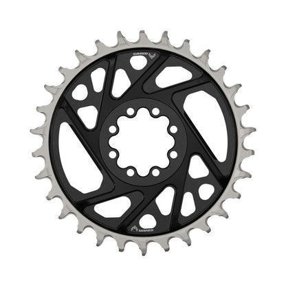 Corona monocorona SRAM XX T-TYPE EAGLE BOOST 12 velocità ad attacco diretto, offset 3 mm, nera — vista della corona su sfondo bianco