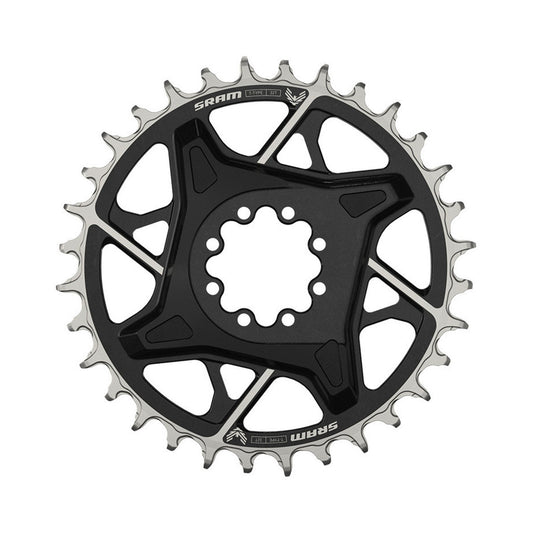 Corona monocorona SRAM X0 T-TYPE EAGLE BOOST 12 velocità ad attacco diretto, offset 3 mm, nera — vista della corona su sfondo bianco