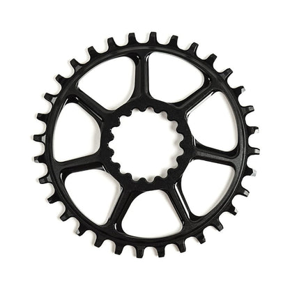 Corona monocorona E-THIRTEEN UL Ultralight 10/11/12V Direct Mount Boost con offset di 5 mm — vista della corona su sfondo bianco