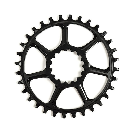 Corona monocorona E-THIRTEEN UL Ultralight 10/11/12V Direct Mount Boost con offset di 5 mm — vista della corona su sfondo bianco