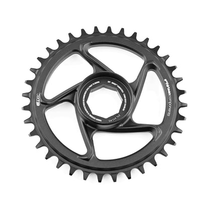 Corona monocorona E-THIRTEEN E-SPEC 11/12V Direct Mount Brose S Mag — vista della corona su sfondo bianco