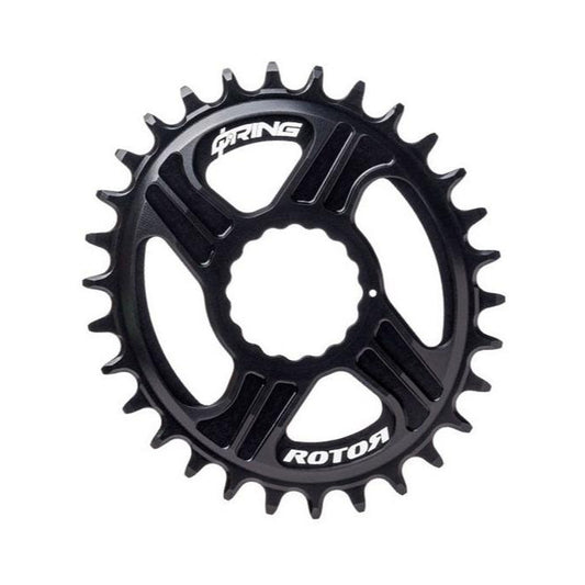 Corona monocorona ovale 10/11/12 velocità ROTOR Q-RING RaceFace Cinch a montaggio diretto — vista della corona su sfondo bianco