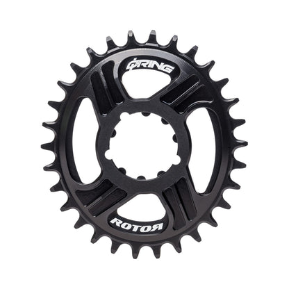 Corona monocorona ovale ROTOR Q-RING per SRAM, 11/12 velocità, ad attacco diretto, offset 6 mm — vista della corona su sfondo bianco