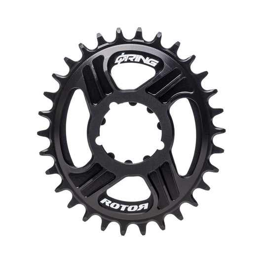 Corona monocorona ovale ROTOR Q-RING per SRAM, 11/12 velocità, ad attacco diretto, offset 6 mm — vista della corona su sfondo bianco